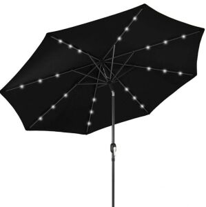 Solar LED Lighted Patio Umbrella w/ Tilt Adjustment, UV-Resistant- 10ft