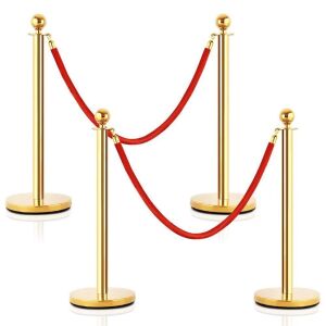 Gold Stainless Steel Stanchion Set, 4 pc 