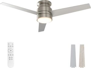 warmiplanet Flush Mount Ceiling Fans with Lights, Remote Control, 52-Inch