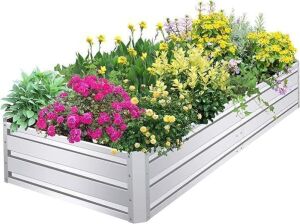  SnugNiture Galvanized Raised Garden Bed 8x4x1FT 