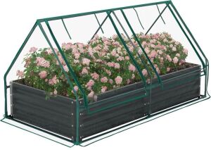 ONCEMORE Raised Garden Bed with Greenhouse 8' x 4' x 1' 