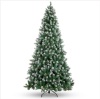Pre-Decorated Christmas Tree w/ Pine Cones, Flocked Branch Tips 6ft