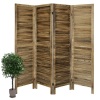 ECOMEX Room Divider 4 Panel with Louvered Design, 5.6ft Tall Wood Partition Room Divider