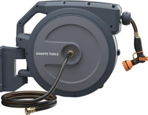 Giraffe Tools Retractable Hose Reel 5/8" x 90 ft Wall Mounted