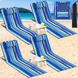 4 Piece Beach Lounge Chairs & 2 Folding Tables 