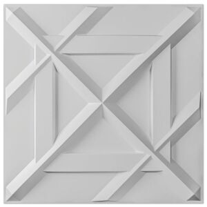 Art3d PVC 3D Decorative Wall Tile in White, 12-Pack, 19.7"x19.7"