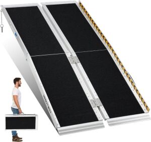 HABUTWAY 5ft Portable Wheelchair Ramp with Support Legs