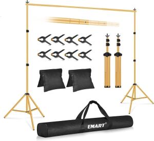 EMART Gold Backdrop Stand 10x7ft