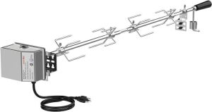 onlyfire Universal Grill Rotisserie Kit, 45'' & 53'' X 1/2'' Hexagon Spit Rod, Stainless Steel Electric Motor