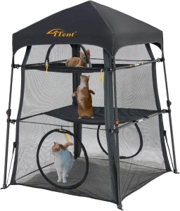 Extra Cat Enclosure Cat Tower Tent for Indoor/Outdoor/Patio/Camping,3 Tier Cat Cage Inside, X-Large Outdoor Catio,Portable and Foldable,Two Doors Design can Assemble More Shapes (Patented)