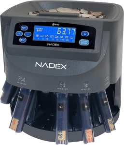 Nadex S540 Pro | Coin Counter, Sorter, and Wrapper | Sorts up to 300 Coins Per Minute | Comes with 48 Preformed Wrappers (Gray)