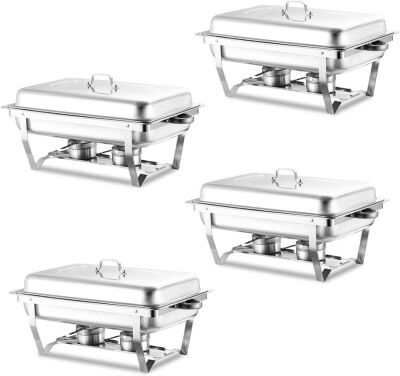 Stainless Steel Chafing Dish Buffet Set, 4 Pack