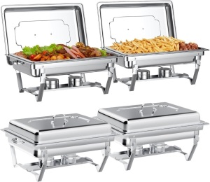 Chafing Dishes for Buffet Set: Chafers for Catering - Chafing Dish Buffet Set with Lids | Chafers and Buffet Warmers Sets | Serving Food Warmer | Chafers Servers Sets