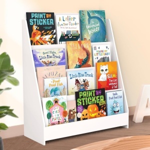 Toy Storage, Odor-Free Wooden Toy Organizer and Storage, Kids Bookshelf is The Ideal Choice for A Playroom, Nursery, or Reading Room, Paintable, Easy to Clean.