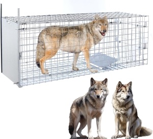 57" Large Humane Live Animal Trap,Collapsible Large Animal Catcher Cage,Cage Traps for Large Dogs up to 55 pounds,Foxes,Coyotes,Bobcat,Similar Sized Animals