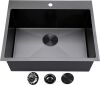  VCCUCINE 25x22 Gunmetal Black Drop In Stainless Steel Kitchen Sink