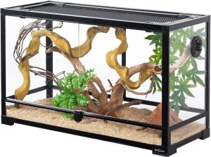 REPTI ZOO 30 Gallon 30" x 12"x 18" Glass Reptile Terrarium, Front Opening