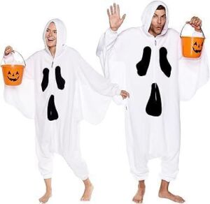 FUNZIEZ! Adult Ghost Onesie, Medium 