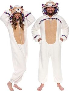 Funziez! Slim Fit Sherpa Llama Onesie, X-Large