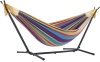 Vivere Double Cotton Hammock with Steel Stand and Carry Bag - Appears New in Damaged Box 