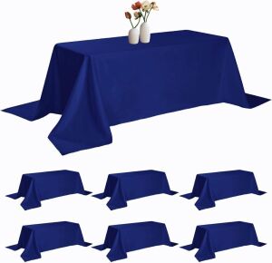 Rectangle Tablecloth 90 x 156 Inches Royal Blue, 6 Pack 