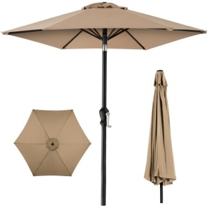 Outdoor Steel Market Patio Umbrella Decoration w/ Tilt, Crank Lift - 10ft 4.6 430 Reviews