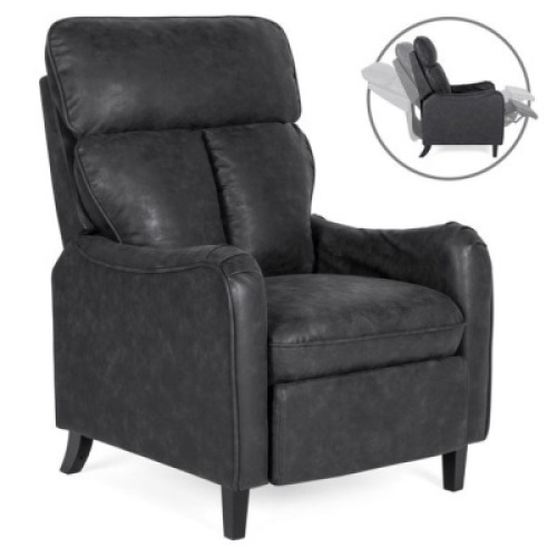 Upholstered Faux Leather English Roll Arm Chair Recliner - Appears New&nbsp;