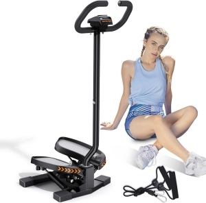 Sportsroyals Stair Stepper for Exercises-Twist/Mini Stepper with Resistance Bands and 330lbs Weight Capacity