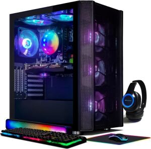  STGAubron Gaming Desktop PC, GeForce RTX 3060 12G GDDR6, Intel Core i7 up to 3.9G, 32G,1TB SSD, WiFi, BT 5.0, RGB Fanx6, RGB Keybaord, Mouse & Mouse Pad, RGB BT Sound Bar, RGB BT Gaming Mic