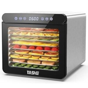 YASHE Food Dehydrator, 9 Stainless Steel Trays, 800W