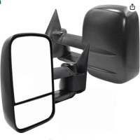 New Pair Towing Mirrors Manual Operated Textured Black Telescoping Trailer Side Mirrors Fit Chevy/GMC/Cadillac Silverado Sierra Avalanche Suburban Tahoe Yukon XL Escalade EXT ESV