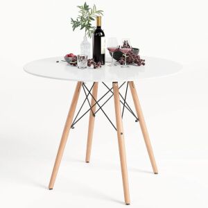 NIERN Round Dining Table with MDF Top