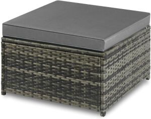 Outdoor Patio Ottoman with Removable Cushion