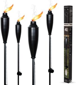 Deco Home Pack of 4 Metal Garden Torches 