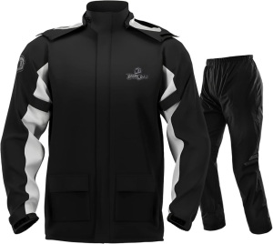 IRON JIA'S Rain Suit, Motorcycle Rain Gear Suit for Men & Women, Jackets & Pants Reflective Waterproof Breathable Rainsuit