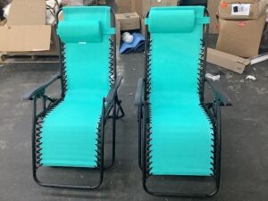 Set of 2 Adjustable Zero Gravity Patio Chair Recliners - No Cup Holders