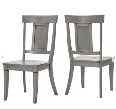 Eleanor Panel Back Wood Dining Chair (Set of 2) by iNSPIRE Q Classic - Antique Grey