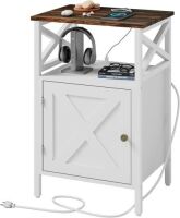 LDTTCUK Side Table with Charging Station
