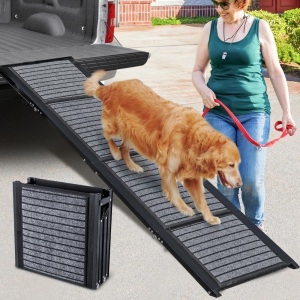 Longest 71" Large Dog Car Ramp,Folding Dog Ramp for Stairs with Anti-Slip Rug Surface,Pet Ramp for Dogs to Get Into a Car,SUV & Trucks,Dog Ramps for Large Medium Small Dogs Up to 250Lbs