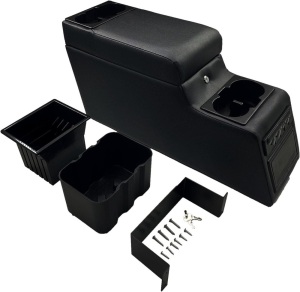 31515 Deluxe Locking Center Console Compatible for Jeep CJ-5 1976-1983, CJ-7 1976-1986, Wrangler YJ 1987-1995 (Black)