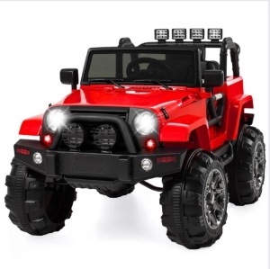 12V Kids Ride-On Truck Car Toy w/ 3 Speeds, LED, Remote, Bluetooth