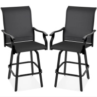 Set of 2 Swivel Barstools w/ 360 Rotation, All-Weather Mesh