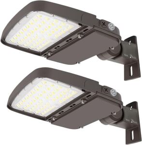 Xbuyee 2-Pack 200W LED Parking Lot Light with Dusk to Dawn Photocell