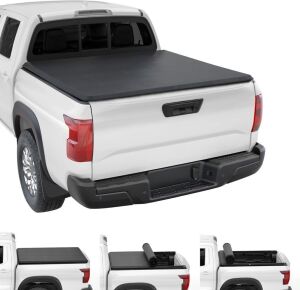  JDMSPEED Soft Roll Up Truck Bed Tonneau Cover for 2004-2015 Nissan Titan 5.5FT 