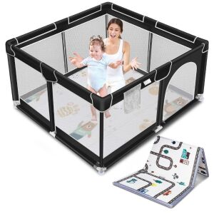 Suposeu Baby Playpen with Anti-Slip Mat