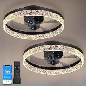 HSC 2Pack Flush Mount Ceiling Fan with Light