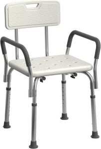 Medline Shower Chair Seat with Padded Armrests and Back 