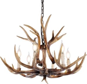 OLHAPZP Antlers Chandelier 6 Light