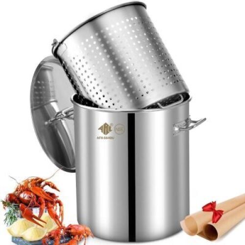 ARC 64-Quart Stainless Steel Seafood Boil Pot with Basket&nbsp;