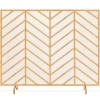 Single Panel Iron Chevron Fireplace Screen w/ Antique Finish - 38x31in